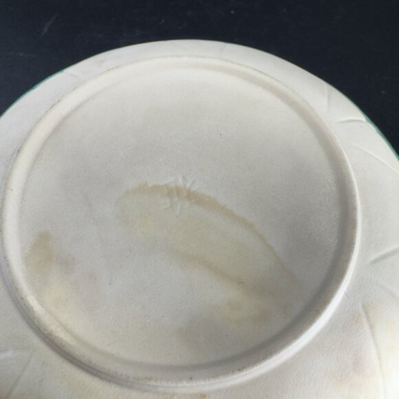 Vintage Japanese Ceramic Leaf Dish Plate Turquoise Crackle Glaze Spoon Rest VTG - Picture 5 of 12